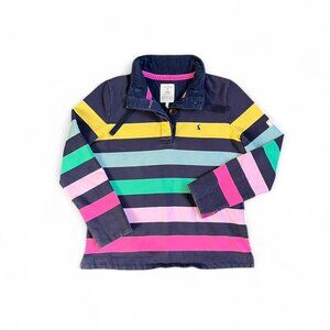 kidcore navy & multi-coloured rainbow striped cotton sweatshirt